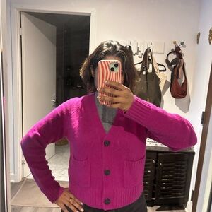 Women's Pink Cashmere Cardigan